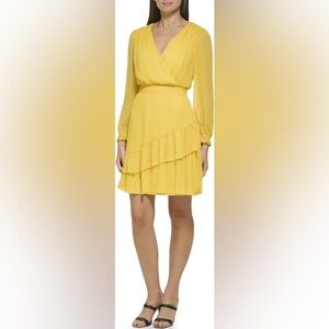 NEW~ DKNY Smocked Long Sleeve Dress SIZE 8